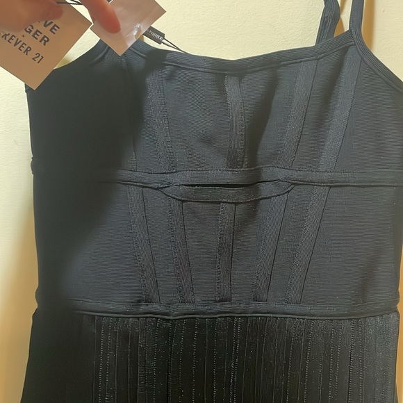 Women’s New Herve Leger x Forever 21 Transparent Black Bustier Fringe Bustier Ba - Picture 8 of 14